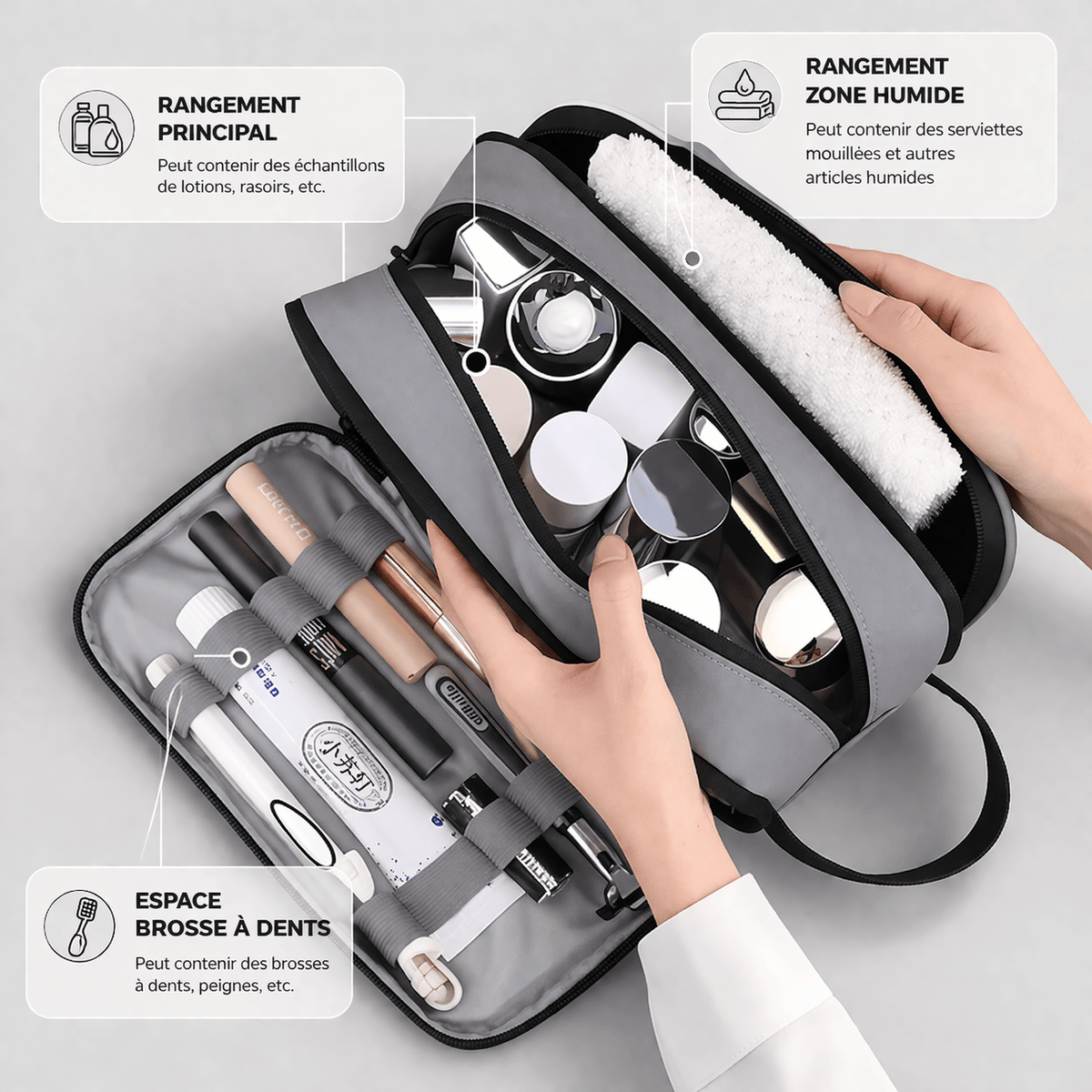 Trousse de toilette voyage 3 compartiment