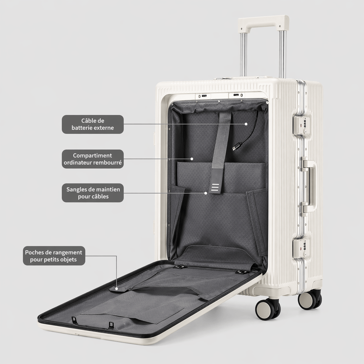 Valise cabine aluminium