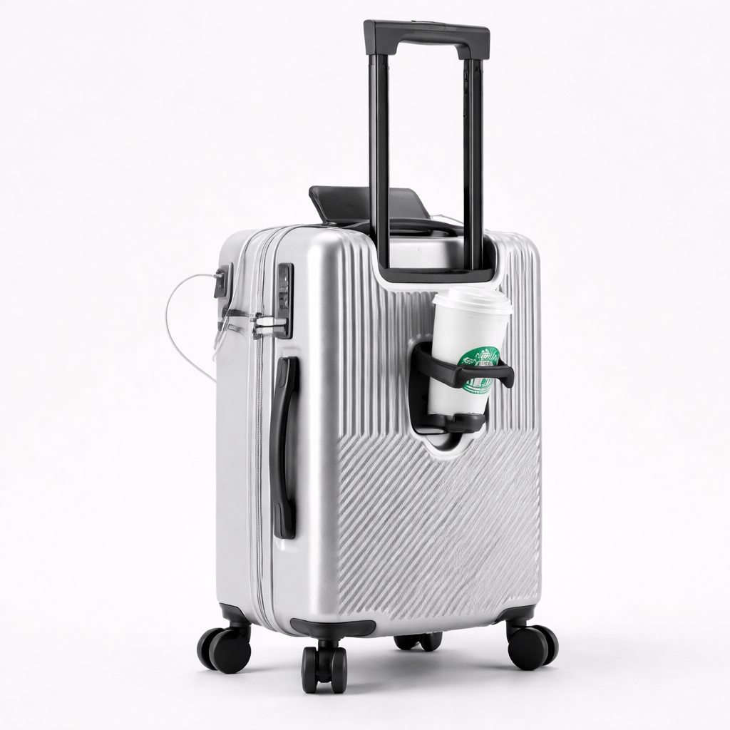 Valise design avec porte gobelet