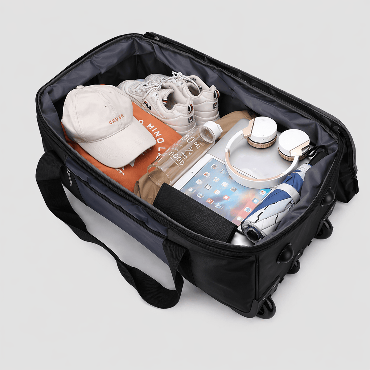 Valise souple roulettes